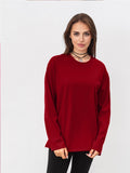 2025 New Hot Pure Color Long-Sleeved T-Shirt Women Loose Cotton Collar Base