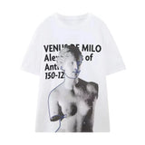2025 New Women's Round Collar Short Sleeve Contrast Color Print T-Shirt 5644156