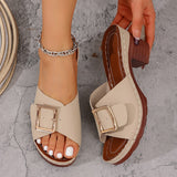 Fish Mouth Slippers Women 2025 Summer New Large-Size Rough And Square Button-Type