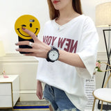 Zingj Top Female 2024 Summer Korean Version Loose Ins Hong Kong Wind White Short-Sleeved Big T-Shirt Web Celebrity Half Sleeve