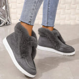 Boots Women 2025 Autumn And Winter New Large Size Velvet Round-Headed Velvet Velvet Feet Casual Plus Velvet Women's Cotton