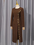 Oil High-End Women's Decoration Long Dresses 2025 New Long Sleeve Opens High-Sleeves Dresses For