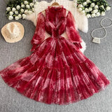 High-End Chiffon Dress Women Autumn New Temperament Banquet Dress Phony Holiday Princess