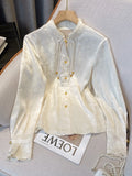 Chinese Retro Buckle Shirt Women Autumn And Winter Densified Acetic Acid High-Ende (State) To Improve The National Style Collar