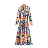 Women's Tie-Dyeed Long-Sleeved Dress