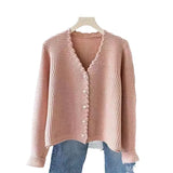 Sweater Women's Cardigan Loose Short Style Fragrant Style Purple Sweater Coat Popular This Year 2024 New