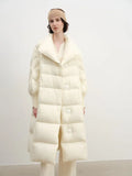 Xixi 2025 Winter New Temperament Simple Thin Long Coat Duck Down Jacket Coat Women