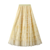 Dress Women's Half-Dress Dress 2025 New Cake Skirt Showing Thin Long Mesh Dress Level Half Skirt