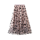 Mesh Yarn Half-Dress Girl Summer 2025 Long-Term Thin-Skinny Yarn Skirt Super Fairy Fairy 100-Fold Skirt