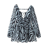 Explosive Women's Temperament V Neck Shoulder Sleeves Tethered Waist