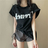 Zingj New Net Red Ins Super Fire Show Thin Shoulder Sweet Cool Short-Sleeved T-Shirt Loose Female Summer Student Coat