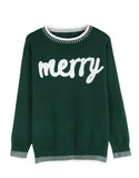 And Winter New Knitwear Christmas Letter Long-Sleeved Collar Collar Sweater Female