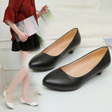 And Autumn 2025 New Low-Heeled Women's Fashion Single Shoes Round Tip Thick Heel Work Hotel Etiquette Leather Shoes 3