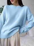Autumn And Winter New Hot Round-Neck Sweater Women's Card With Loose Knitting