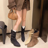 Autumn And Winter Fashion Boots Coarse And Retro Lazy Wind Chivalrous Languid Boots Piles Of Boots Meirad Pointed Women's