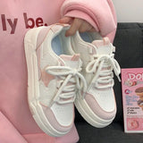 Pastel Color Block Star Sneakers-Outfit