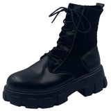 Boots Female 2025 Spring And Autumn New Elastic Knit Socks Boots Thick Thick Heel British Style Ankle Boots Motorcycle