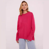 And Winter Explosion Of Women's Knitted Shirt Round-Neck Solid Color Loose