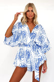 Zingj Summer 2024 Ladies With Waist Strap Geometric Print Sexy Jumpsuit