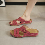 Asia Large-Size Hollow Flowers Thick Bottom Slippers Female Font And Beach Cool Slippers