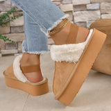 Bottom Bag Head Hair Cool Slippers Women After Loose Wearing Half Drag Plus Velvet Cotton Shoes