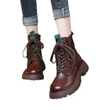 Layer Of Cowhine Martin Boots Women's Station Pine Cake And Single Boots Retro Handmade And Winter Boots