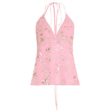 Shiny Shiny Sling Sling Small Vest Woman 2025 Summer V Collar Hanging Neck