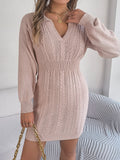 Autumn And Winter Burst Chicken Heart Collar Lantern Sleeve Ass Sweater Skirt Women's