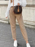 Casual High Waist Pure Color
