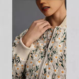 Autumn And Winter Dais Dais Dais Printing And Dye Pocket Zipper Short Flight Jacket Cotton Clothes Women