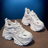 Thick Bottoms Raised Old Dad Shoes In The Autumn Of 2025 New Mesh Breathable Loose Cake Sports Casual