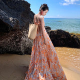 Zingj Sense Hanging Neck Sexy Show Back Holiday Dress Female Pressure Pleated Super Fairy Big Place
