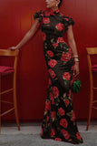 Women's New Sleeveless Casual Print Dress National Style Chinese Cheongsam