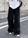 Buttoned Pocket Patch Cargo Pants- Outfit