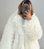 Big Collar Faux Fur Coat Short Fashion Fox Fur Coat Fluffy Plush Women's