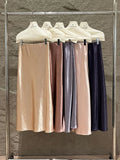 Xixi 2025 Autumn New White Standard Temperament High-Waist Acetate Fascination Skirt Slim Skirt