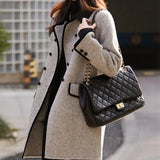 Autumn And Winter Retro New Fashion Double Buckle Leisure Long Temperament Bump Color Small Collar Hairs Of The Coat