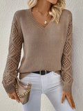 Hollow Knitted Jersey Sweater Hot Loose Leisure Long-Sleeved