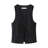 New Bow Trim V-Neck Elastic Repair Body