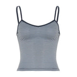 Fresh Wind Hit The Striped V-Neck Sling 2025 Summer To Send A Casual Short-Term Waistcoat New Women's