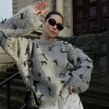 Autumn New Sea Horse Hairy Bow Sweater Woman | Warm Comfortable Fashion Trend Out Of The Street Daily