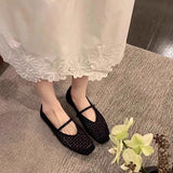 Head Hollow Breathable Weaving Single-Shoe Women 2025 Spring And Summer New Fashion Shallow Temperament Mary