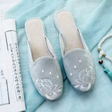 Zingj Flat Bottom Root Embroidered Cloth Shoes With Cheongsam Spring / Summer 2023 New Women's Shoes Wear