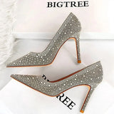 Shoes Sexy Woman Pumps Pointed Toe High Heels Shoes Women Sequins Nightclub Party Shoes Quality Stiletto Heels Lady