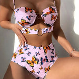 2022 Hard Cup Hollow Hollow Split High-Waist Swimsuit Bikini