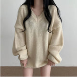 V-neck Oversized Loose SweaterOutfit
