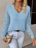 Hollow Knitted Jersey Sweater Hot Loose Leisure Long-Sleeved