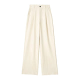 And Autumn 2025 New Women's Front Folded High-Waisted Trousers Casual Trousers Women