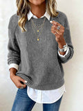 Sheintemu Autumn And Winter Long-Sleeved Round-Neck Casual Burst