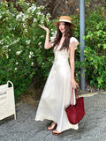 Xixi 13 Lines 2025 Summer New Elegant Temperament Lotus Leaf Side High Waist Thin Joint Dress